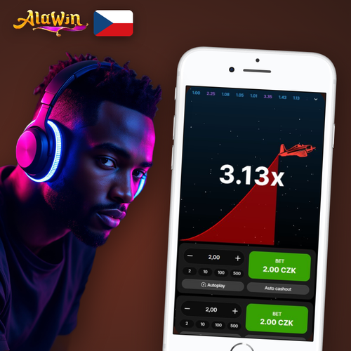 Alawin Casino Aviator – červené letadlo stoupá po křivce multiplikátoru