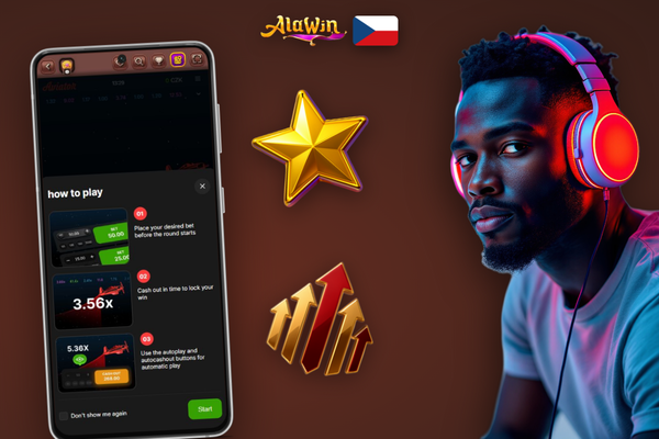 Tlačítko Cash Out a sázka v CZK v rozhraní Aviator online v Alawin Casino