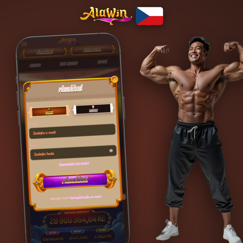 Alawin Casino registrace — přihlašovací formulář na tmavém pozadí s potvrzením účtu